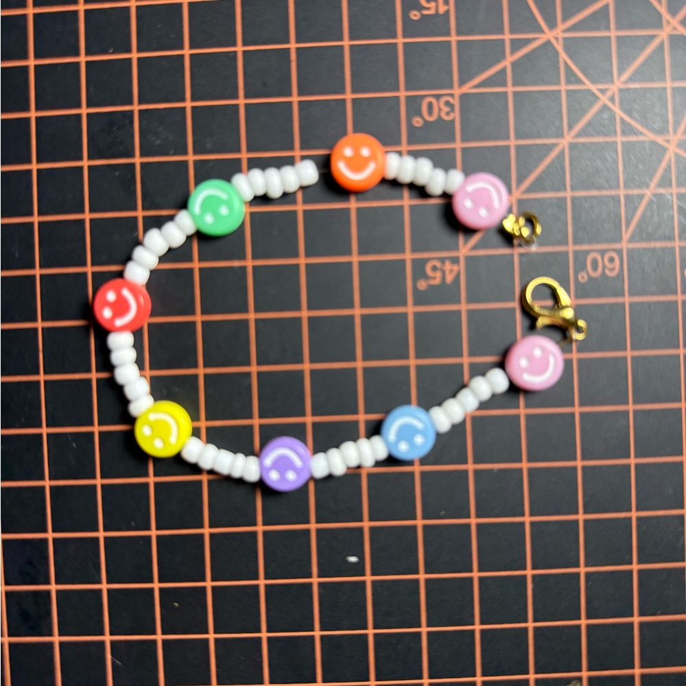 Colorful Smiley Bead Bracelet for Kids